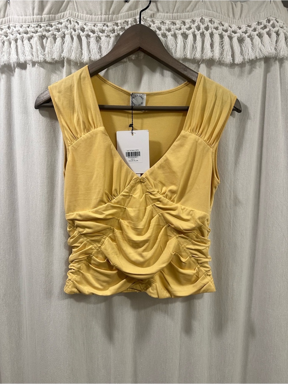 With Jean Lila Skirt Lila Top Set Yellow